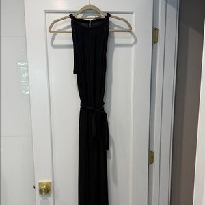 Boden Black Sleeveless Maxi Dress with Tie Waist